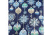 Lilac Christmas tree decorations on blue